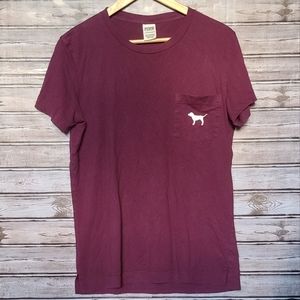 2 For $18 Victoria's Secret Pink Burgundy Tee Shirt XS